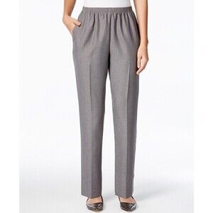 Alfred Dunner Women's Classics Pull-On Straight-Leg Pants Gray Size 14